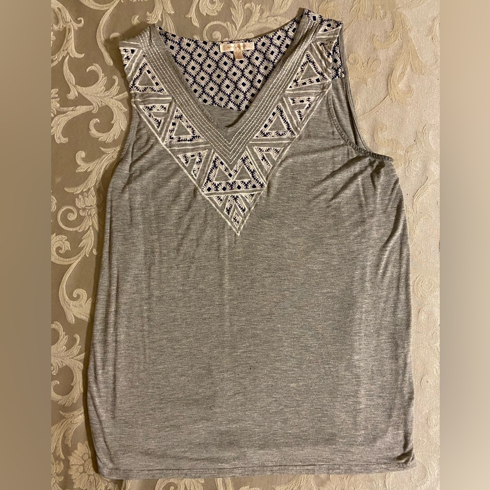 Medium gray v-neck tank top